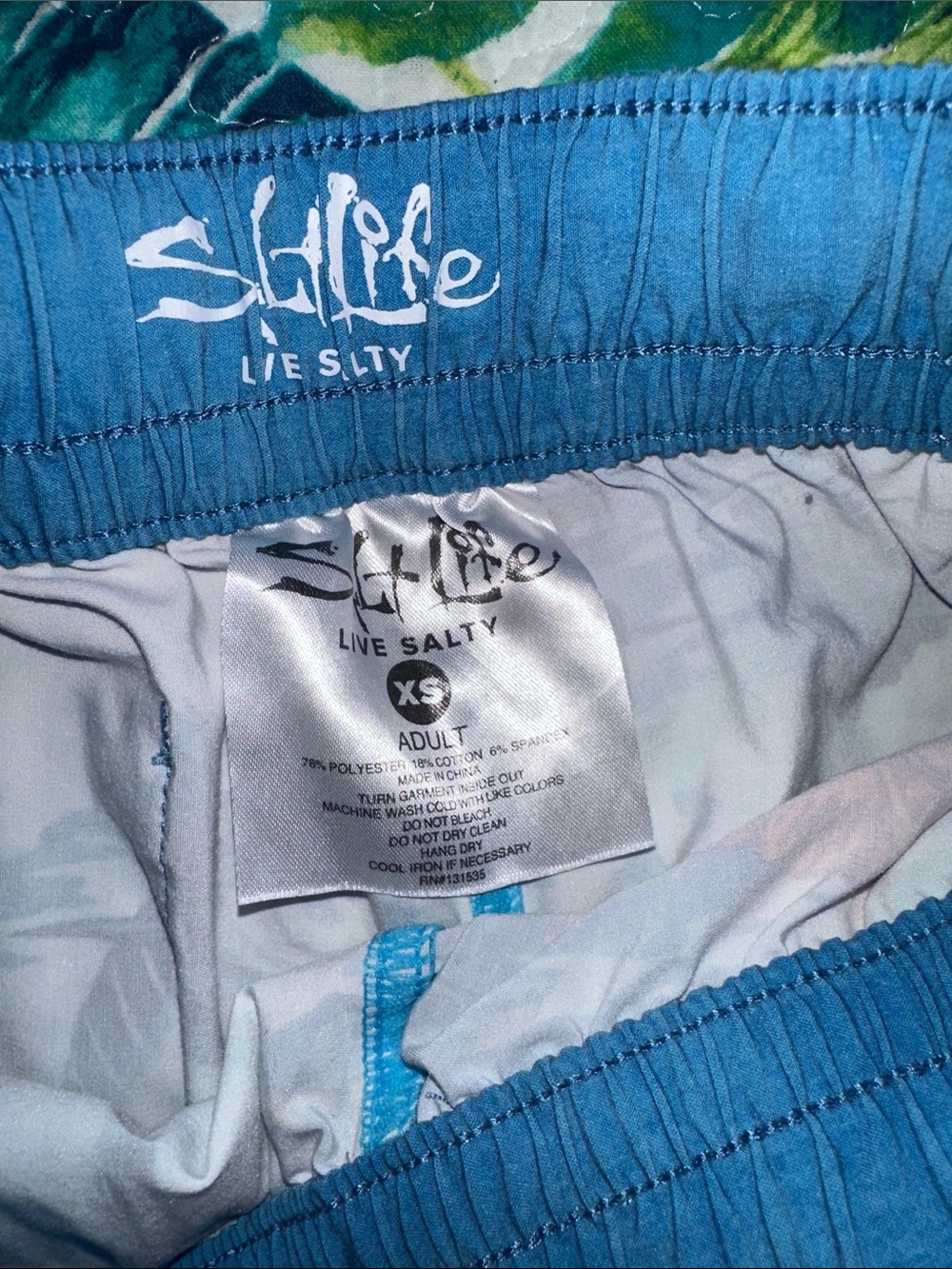 Salt Life Tropical Hibiscus Swim Boat Shorts - Blue & Orange - Picture 2 of 4